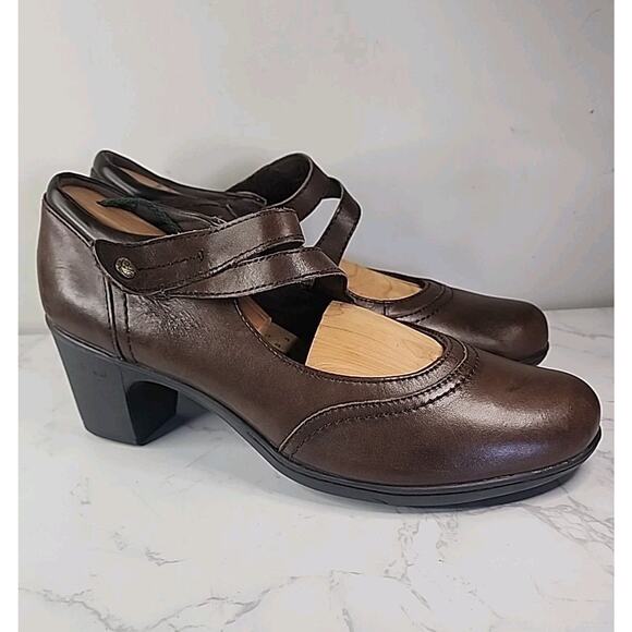 Earth Origins Brown Leather Comfort Shoes Wedge Heel Professional 12 - Picture 1 of 10
